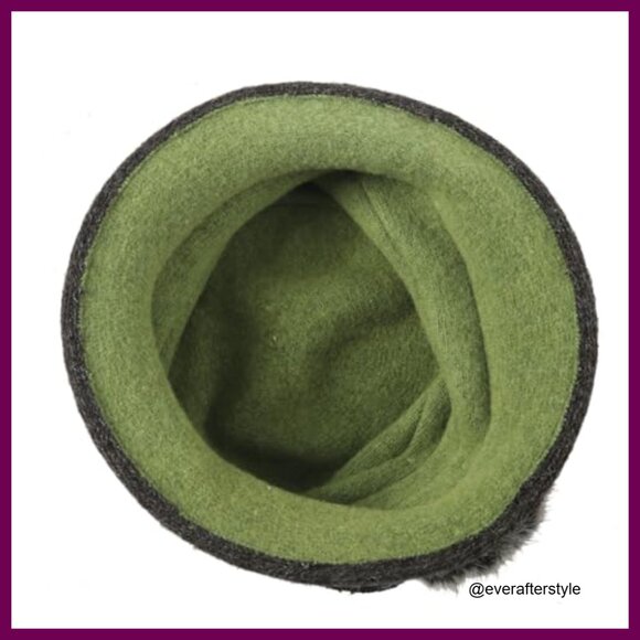 Vintage Wool Beret Bucket Hat Winter Dress Hat main image 4